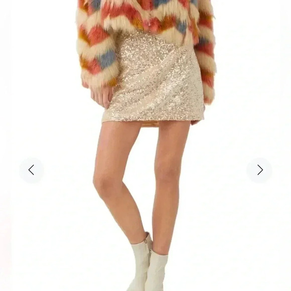 French  Connection beige sequin skirt sz 10 - Picture 8 of 8